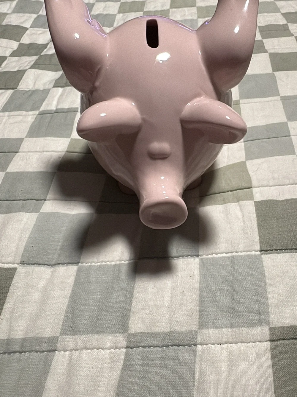 Pink Ceramic Pig Figurine Bank - Cute Home Accent